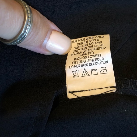 Black Embroidered Tunic Blouse Gold Exposed Zipper - Picture 9 of 11